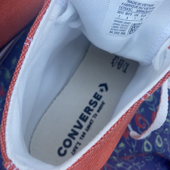 New Rusty Orange Two Tone Converse CTAS Hi Top Sneakers - Picture 16 of 16